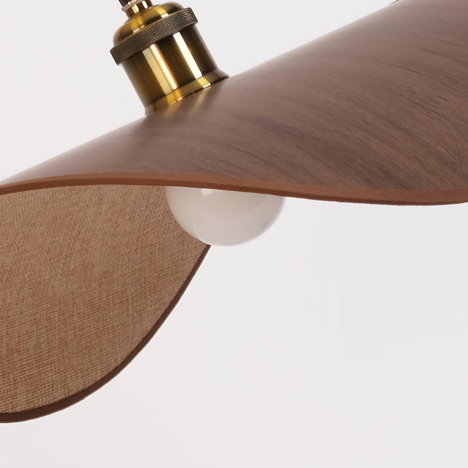 Pendant Lamp Linen Fabric Shade Wood - Neutralighting