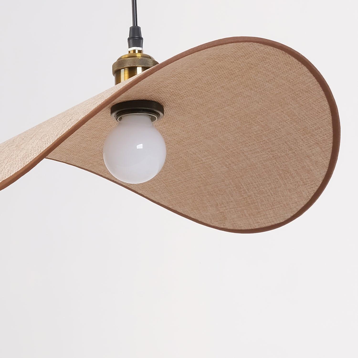 Pendant Lamp Linen Fabric Shade Wood - Neutralighting