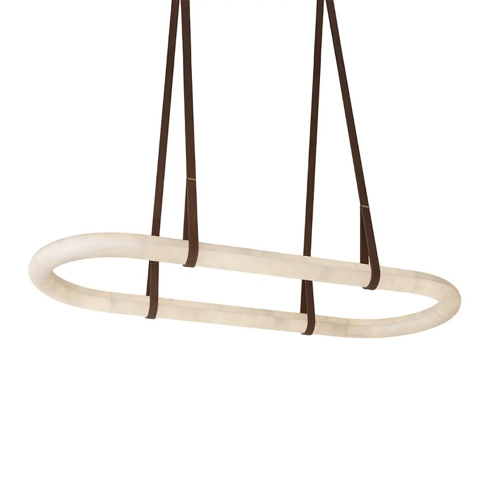 Kurve Chandelier Alabaster Ring Artificial leather - Neutralighting
