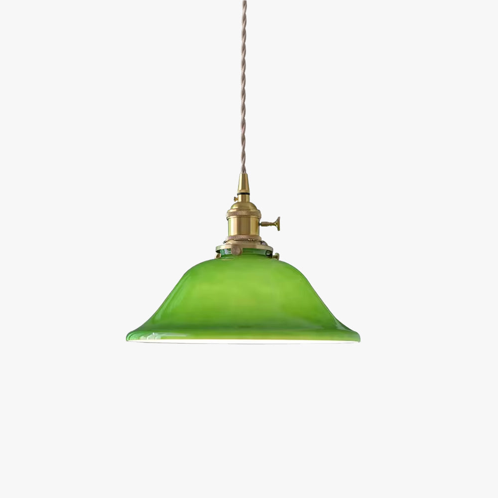 Valentina Rustic Vintage LED Pendant Light Green Copper Glass Dining Room - Neutralighting