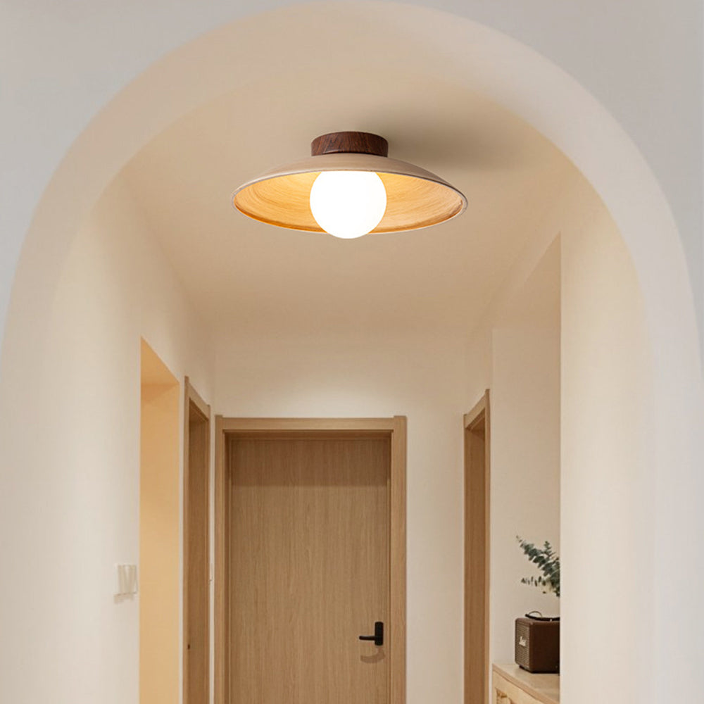 Muto Vintage Flush Mount Ceiling Light Wood/Metal/Glass Bar/Hotel - Neutralighting