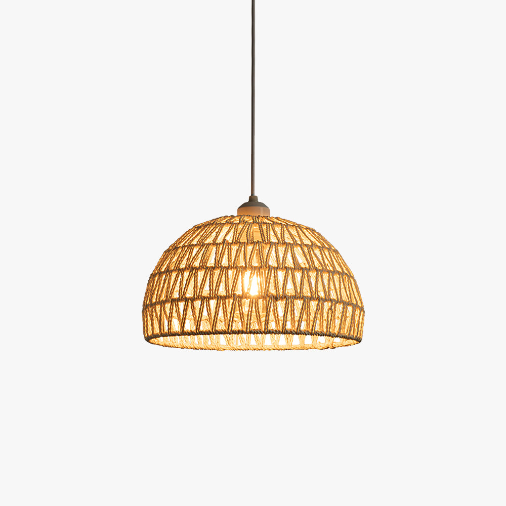 Ritta Boho Retro LED Pendant Light Wood Rattan Bedroom/Restaurant - Neutralighting