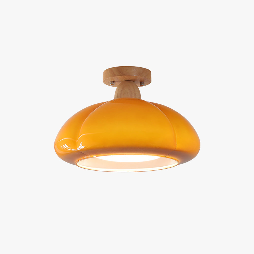 Valentina Modern LED Flush Mount Ceiling Light Glass Wood Living Room - Neutralighting