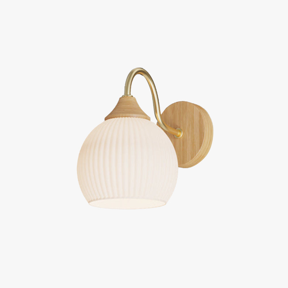 Muto Nordic Minimalist Indoor Wall Lamp Glass Wood Bedroom Balcony - Neutralighting