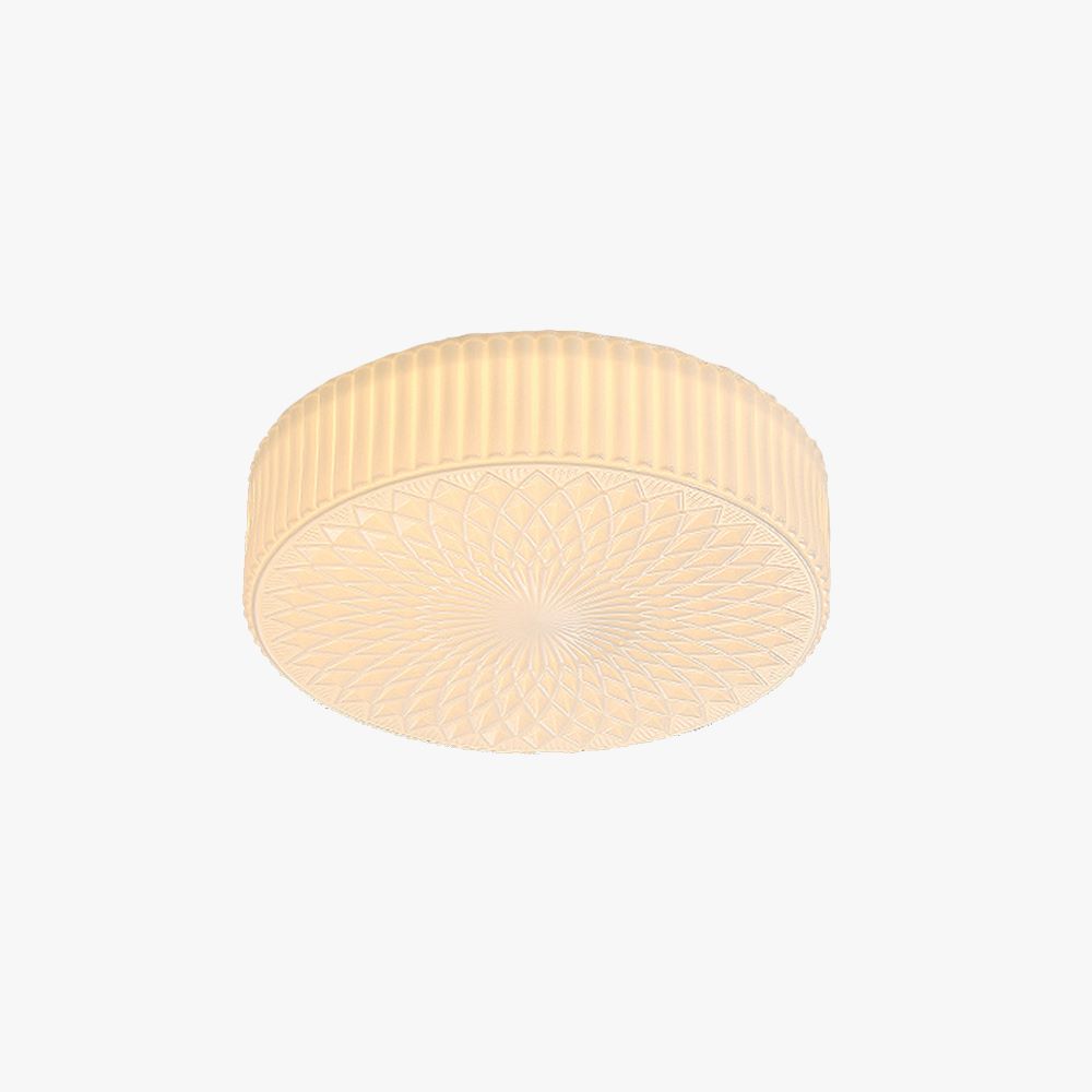 Valentina Modern Cream LED Flush Mount Ceiling Light Glass Study Bedroom - Neutralighting