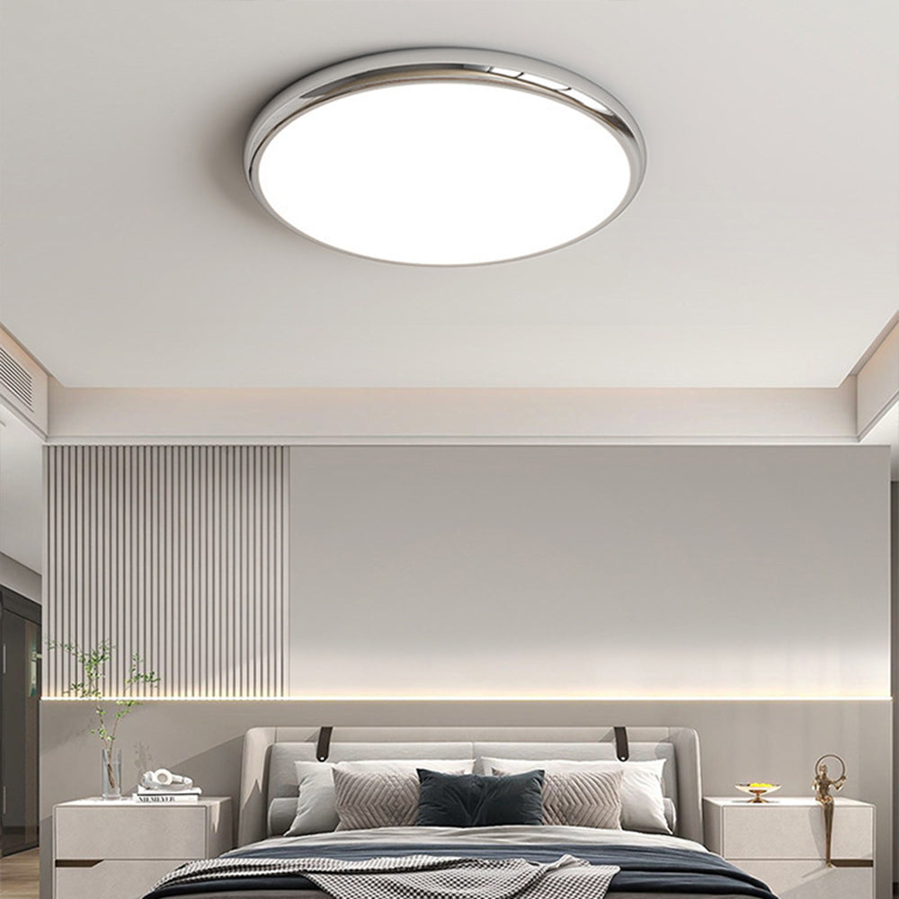 Muto Retro Circle Flush Mount Ceiling Light White Metal Bedroom - Neutralighting