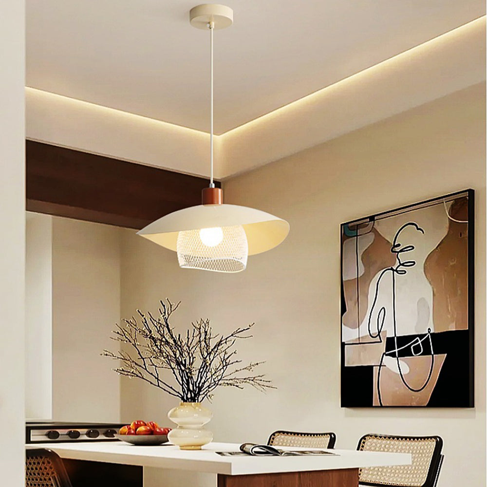 Arisha Modern LED Pendant Light Beige/Green/Wood Dining Room - Neutralighting