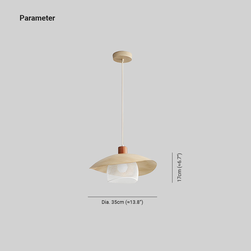 Arisha Modern LED Pendant Light Beige/Green/Wood Dining Room - Neutralighting
