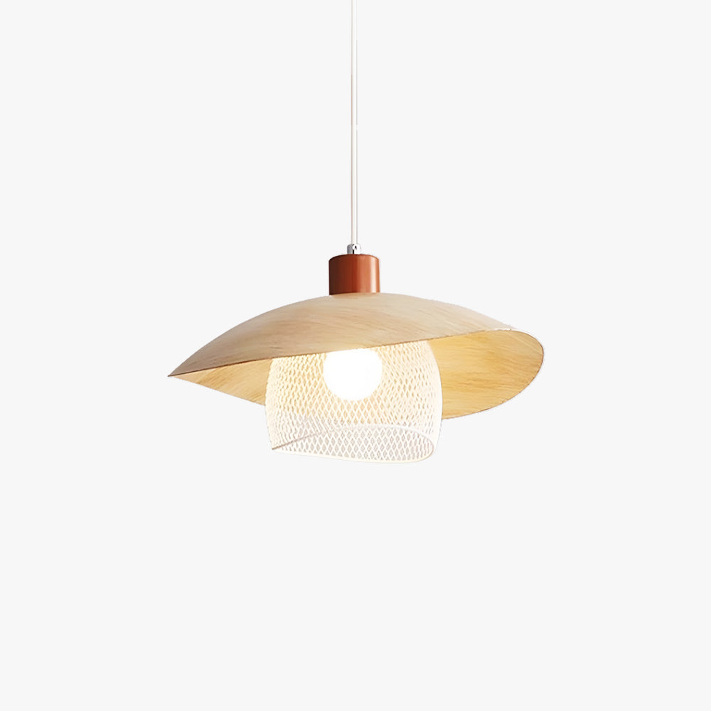 Arisha Modern LED Pendant Light Beige/Green/Wood Dining Room - Neutralighting