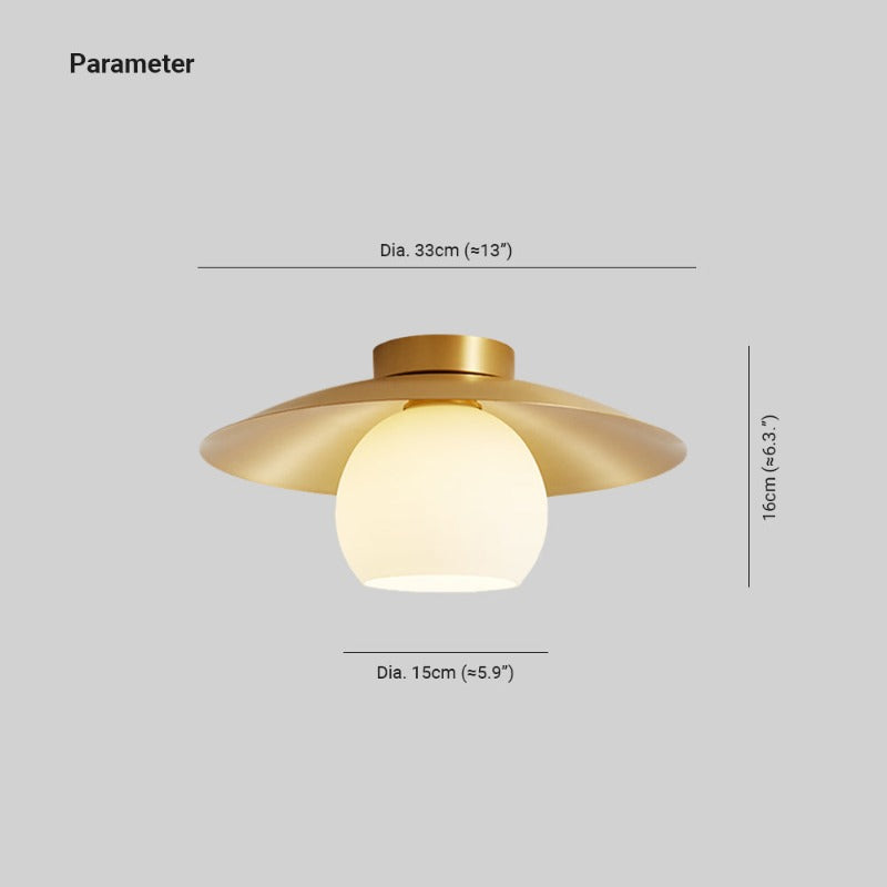 Arisha Nordic Retro LED Flush Mount Ceiling Light Metal Glass Corridor - Neutralighting