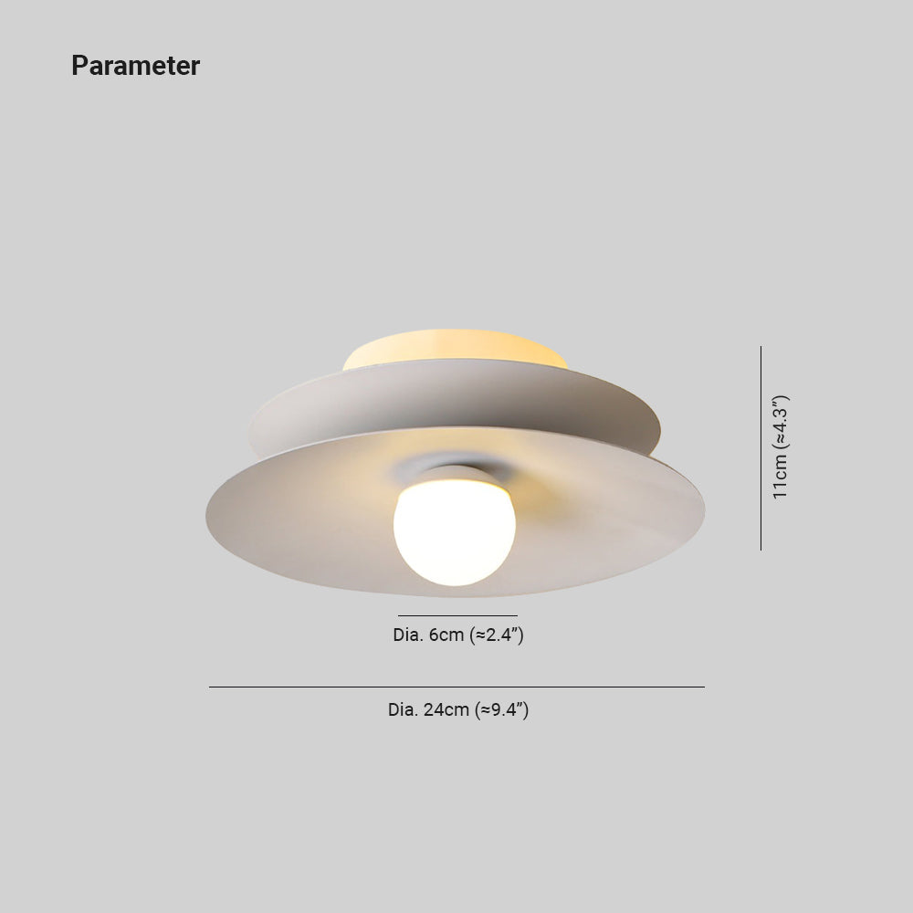 Arisha Modern Flush Mount Ceiling Light White Red Black Metal Balcony - Neutralighting