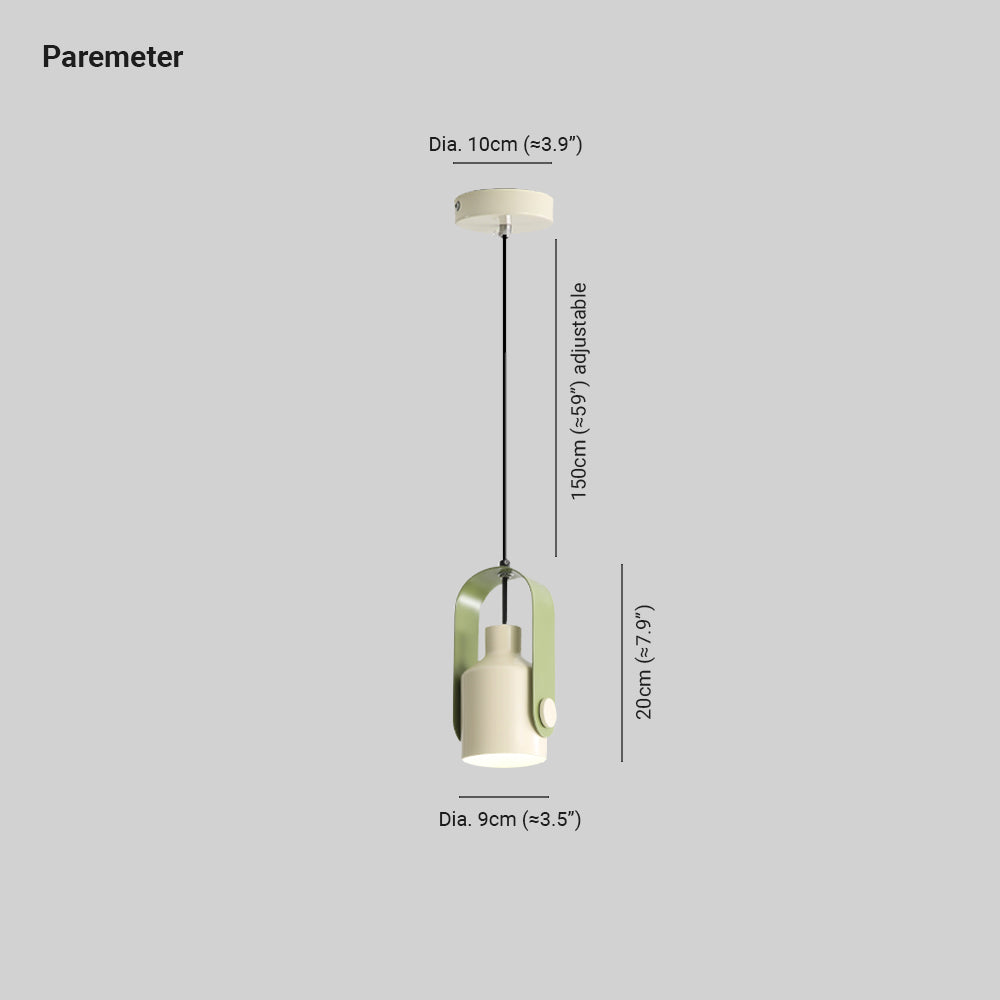 Valentina Modern Metal LED Pendant Light White Green Black Bedroom - Neutralighting