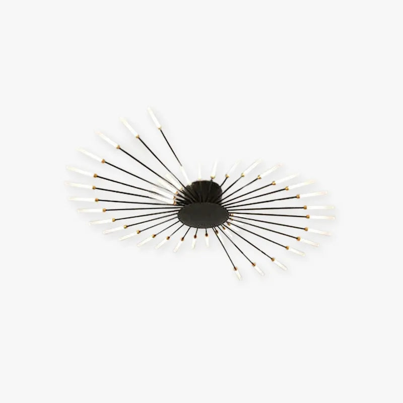 Wesley Flush-Mount Ceiling Light Fireworks, Black/Gold