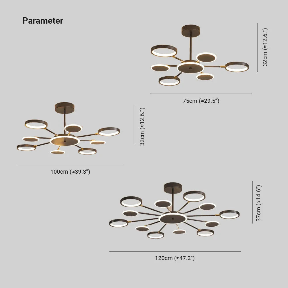 Arisha Modern Led Chandelier, Geometric, Black Dimmable - Neutralighting