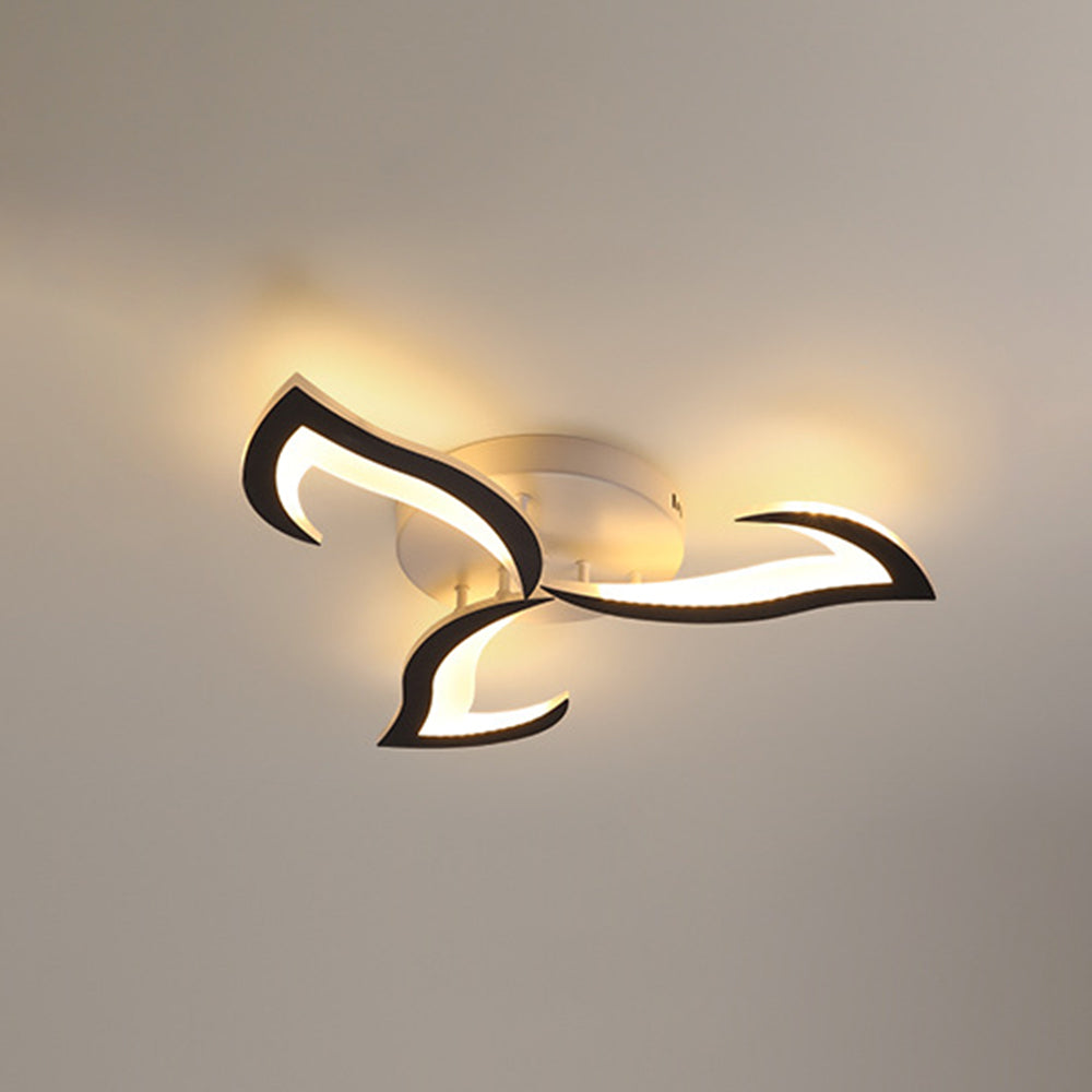 Arisha Elegant Flower Flush Mount Ceiling Light, White/Black - Neutralighting