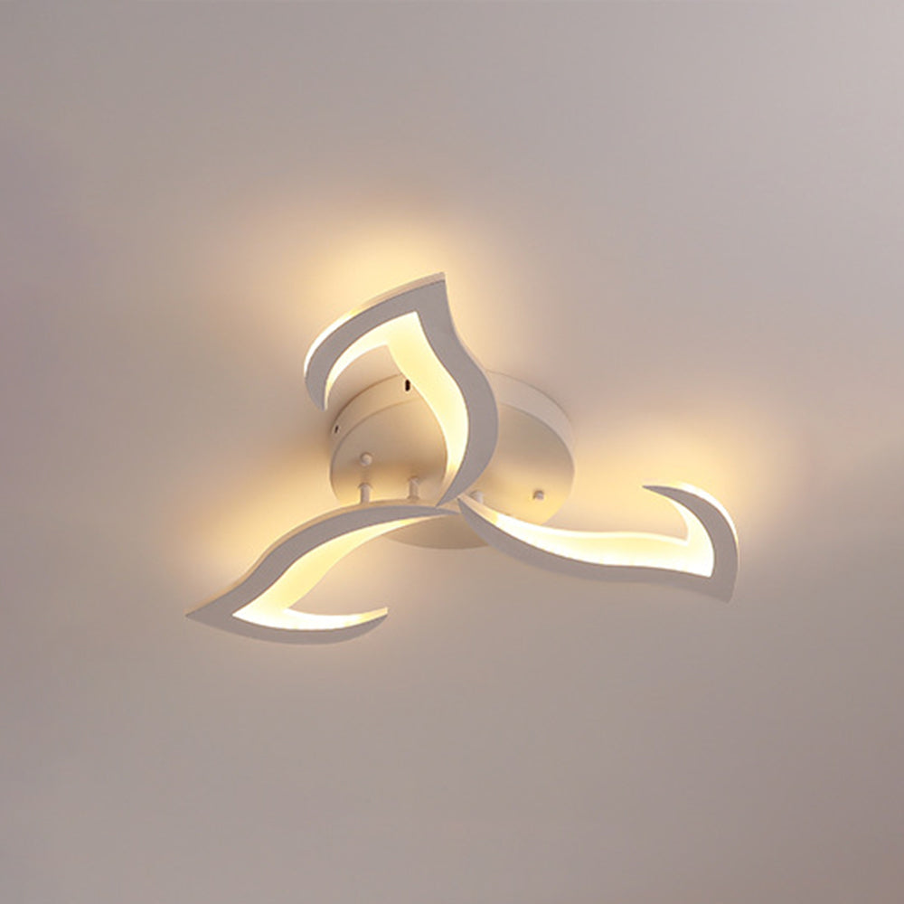 Arisha Elegant Flower Flush Mount Ceiling Light, White/Black - Neutralighting