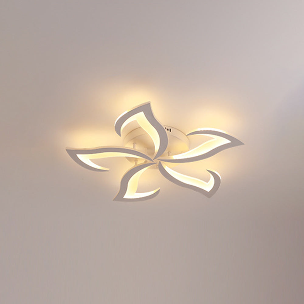 Arisha Elegant Flower Flush Mount Ceiling Light, White/Black - Neutralighting