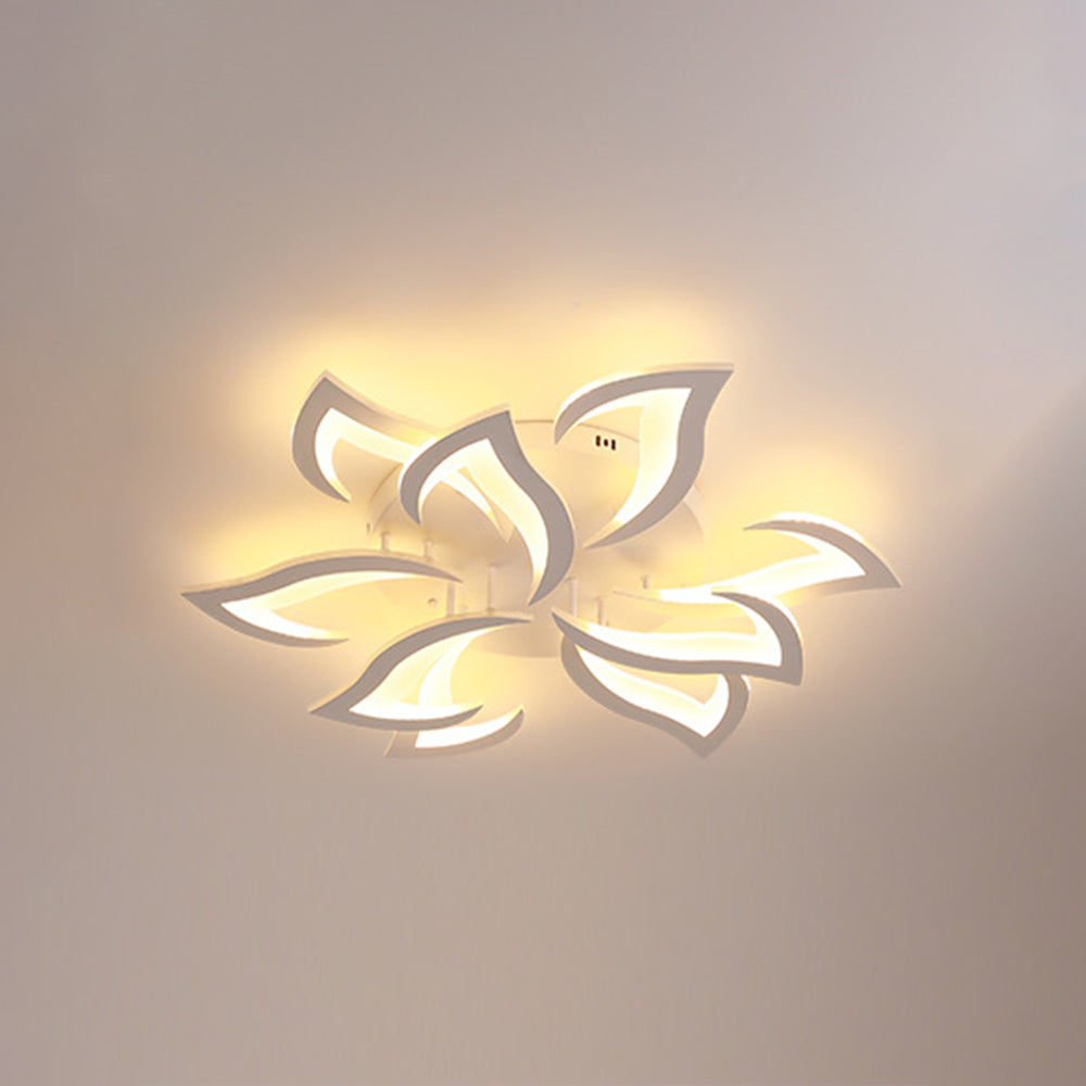 Arisha Elegant Flower Flush Mount Ceiling Light, White/Black - Neutralighting