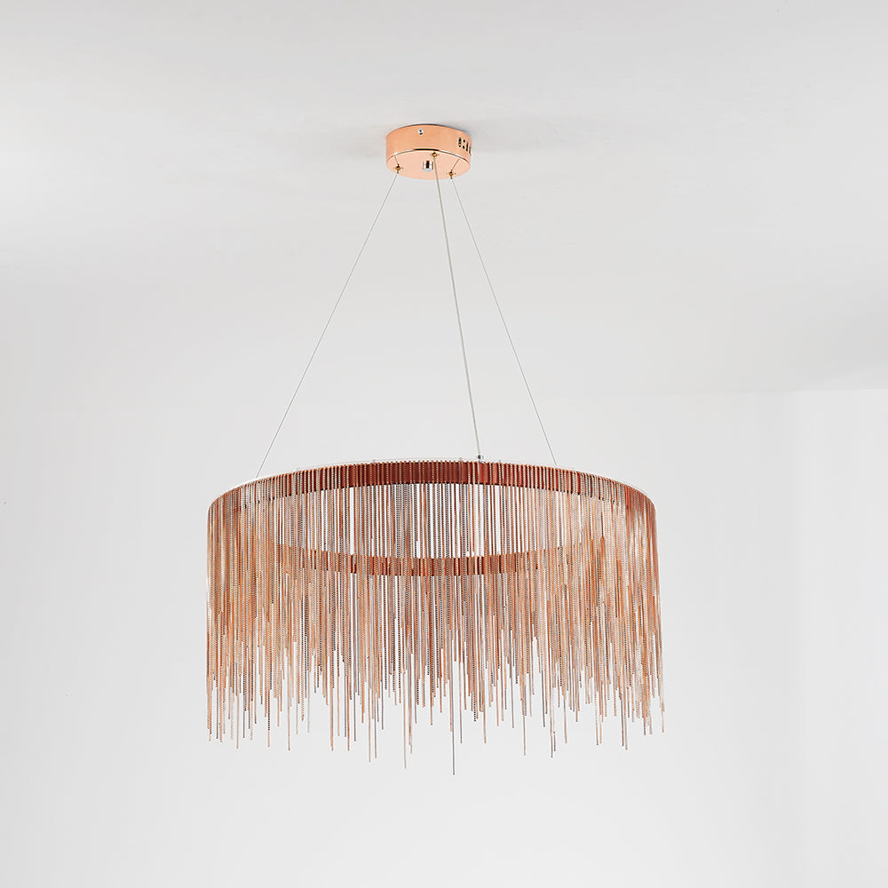 Arisha Tassel Chain Art Deco Pendant Light Silver/Gold Living Room/Hall - Neutralighting