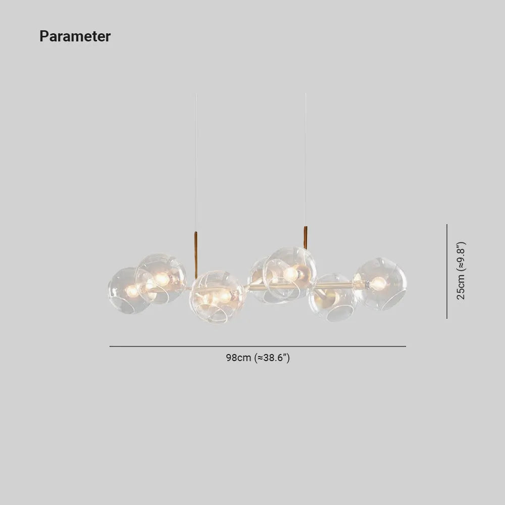 Valentina Modern Glass Globe Bubble Pendant Light Black/Gold - Neutralighting