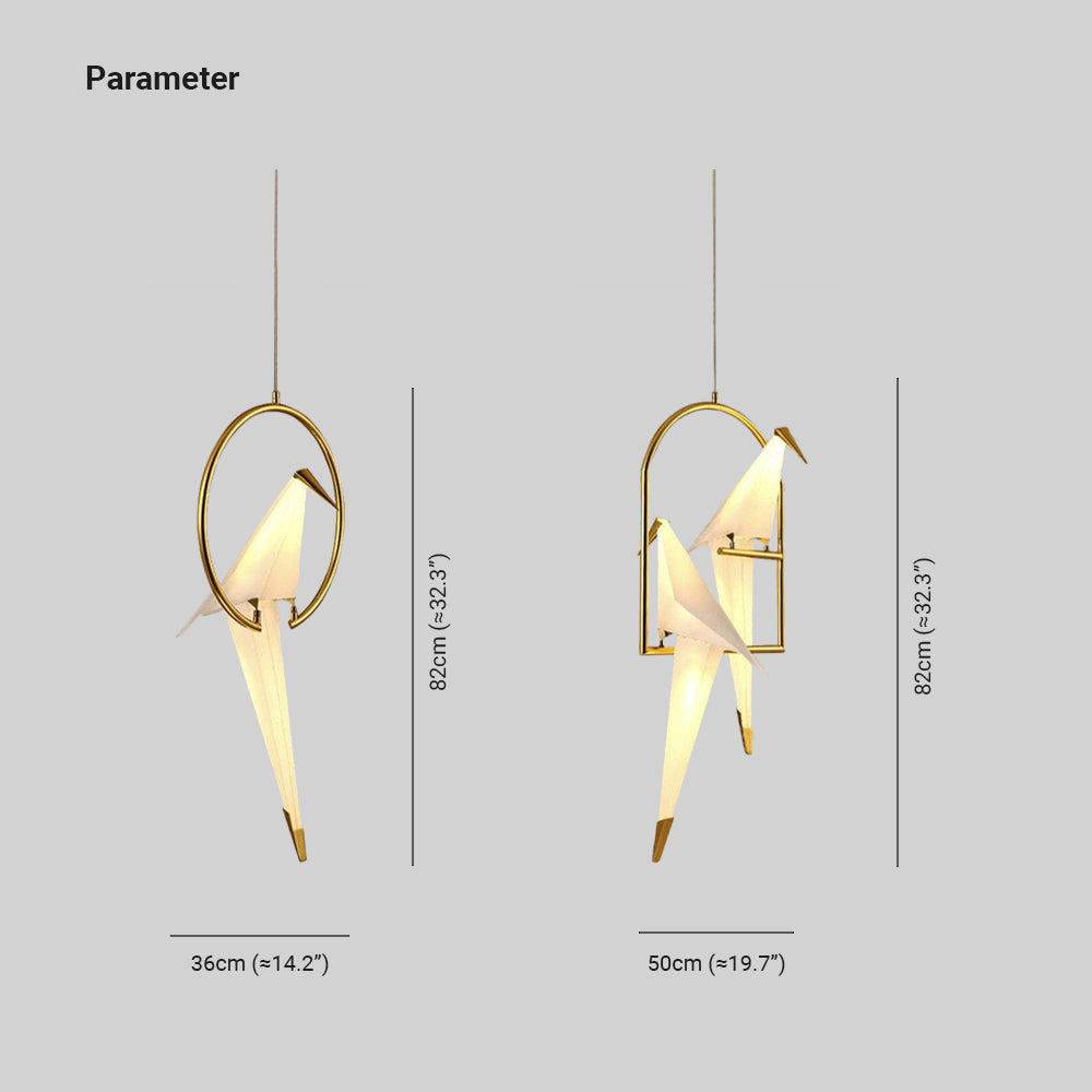 Arisha Modern Nordic Post Modern Bird Pendant Light, White/Clear - Neutralighting