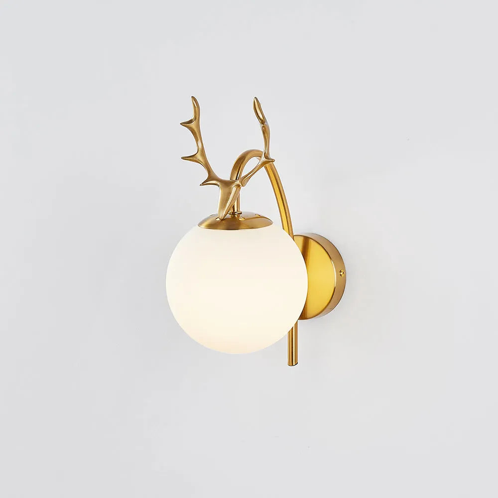 Valentina Modern Art-Deco Deer Bedside Wall Lamp, Black/Gold - Neutralighting