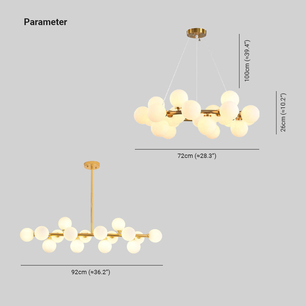 Valentina Bass Glass Bubble Golden Chandelier - Neutralighting