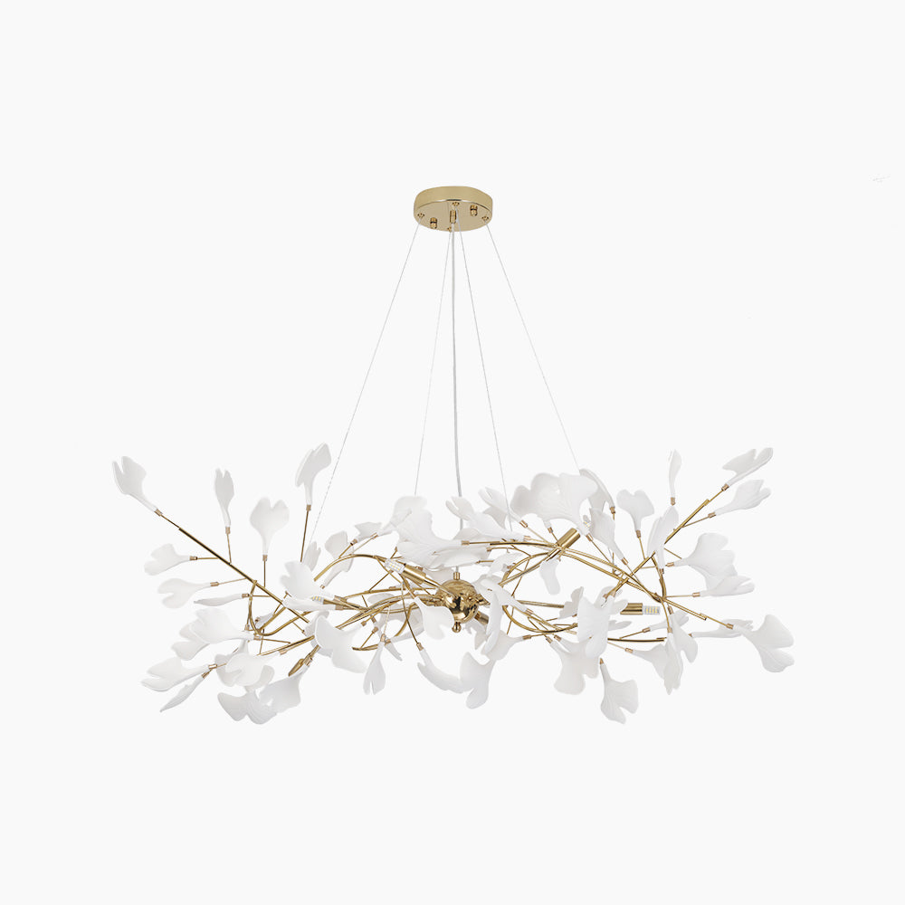 Olivia Luxury Ceramic Chandelier Large Foyer, Gingko leaf, Living Room - Neutralighting