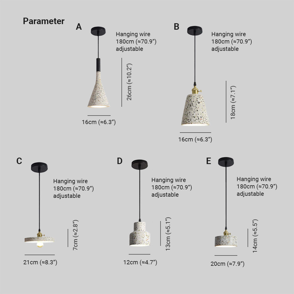 Aria Modern Stone Pendant Light, 5 Style - Neutralighting