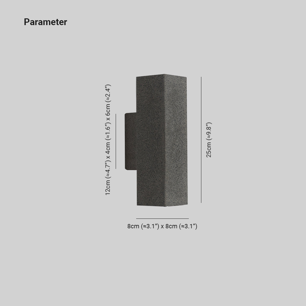 Ray Minimalist Cement Square Outdoor Wall Lamp, White - Neutralighting
