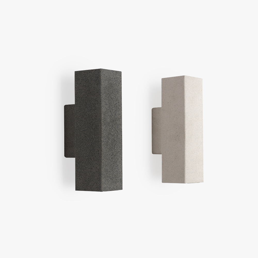 Ray Minimalist Cement Square Outdoor Wall Lamp, White - Neutralighting