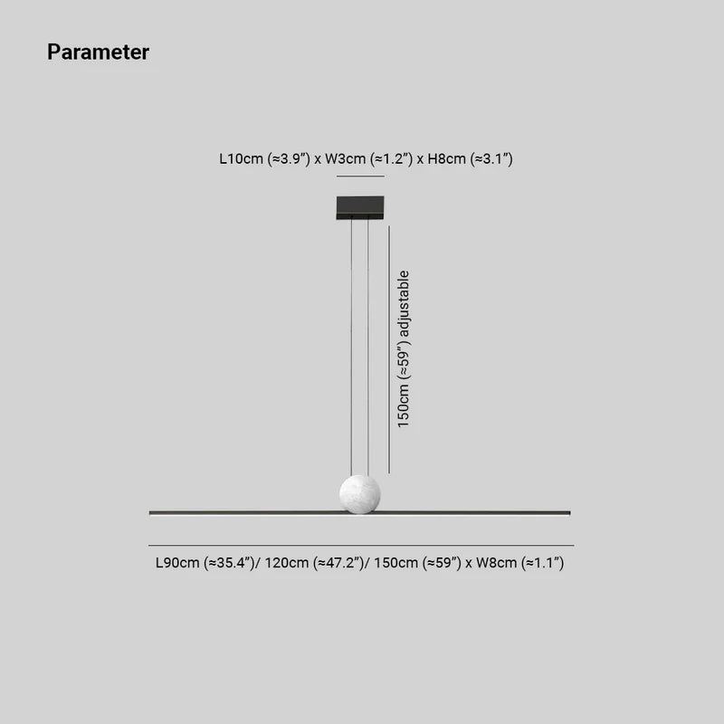 Arisha Minimalist Linear Bubble Pendant Light Marble - Neutralighting