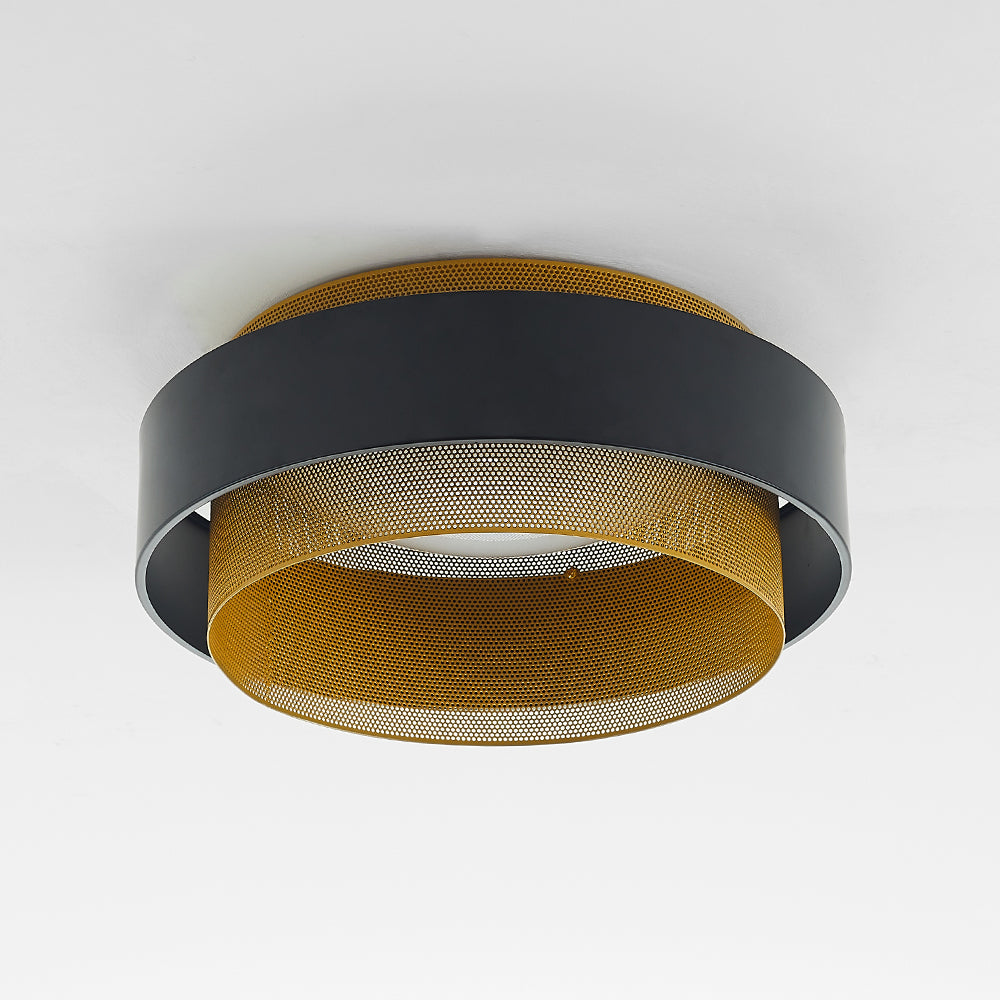 Arisha Modern Ring Metal/Acrylic Flush Mount Ceiling Light, White/Black - Neutralighting