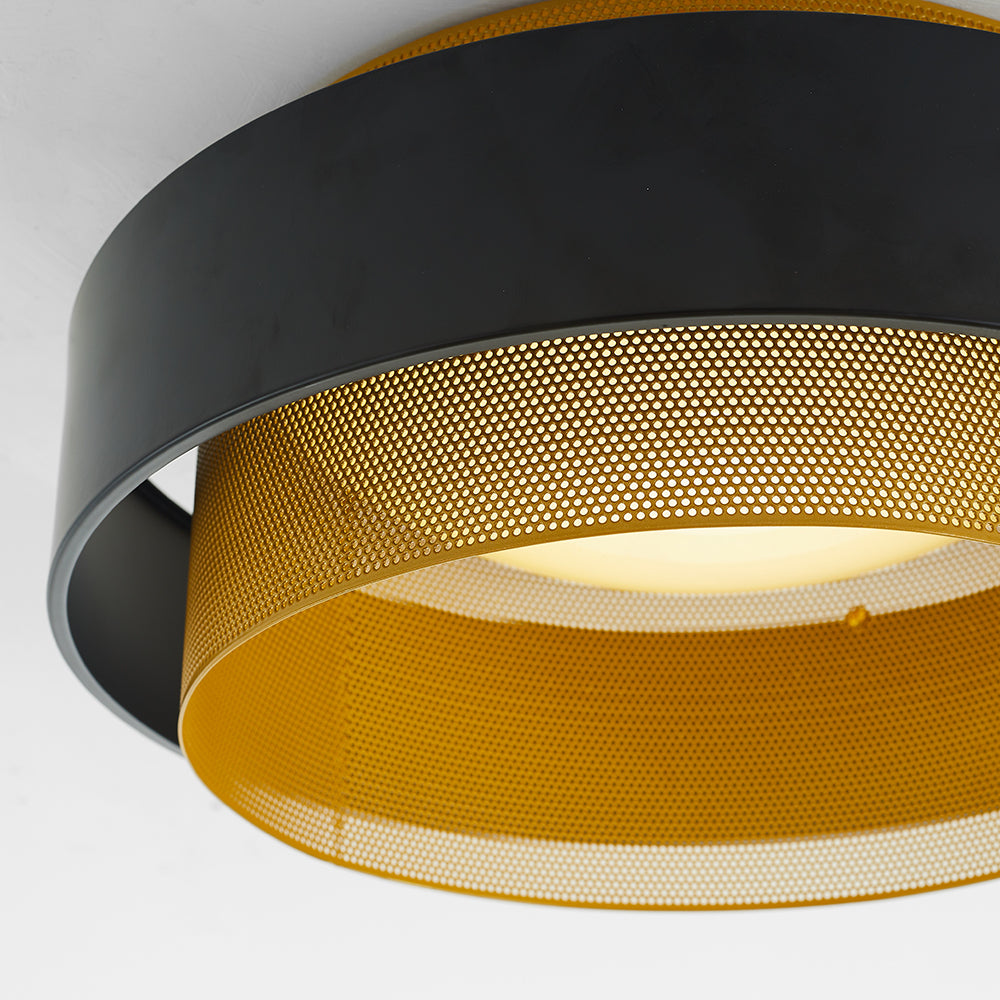 Arisha Modern Ring Metal/Acrylic Flush Mount Ceiling Light, White/Black - Neutralighting