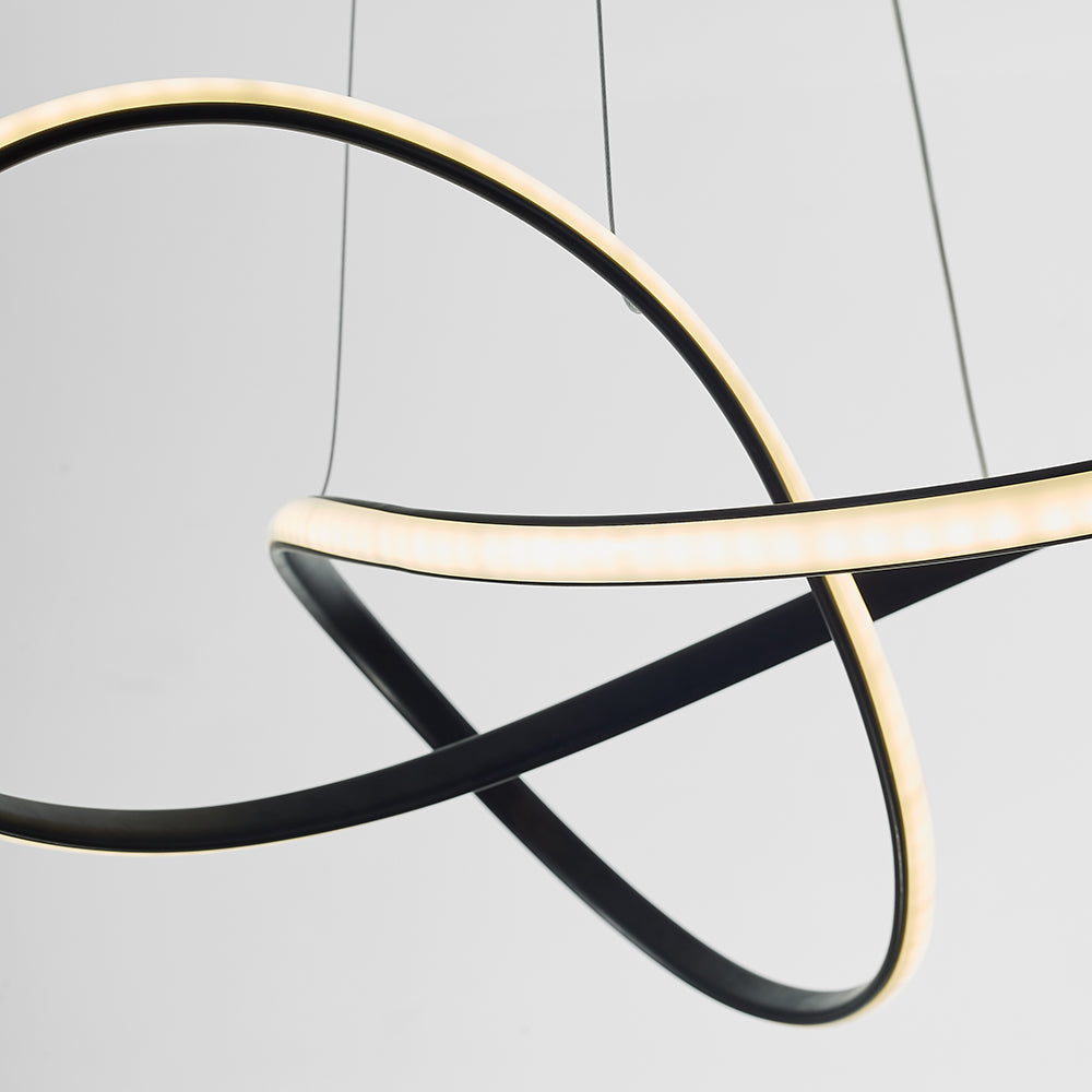 Arisha Pendant Light linear Modern, Acrylic/Metal, Black/White, Dining Room - Neutralighting