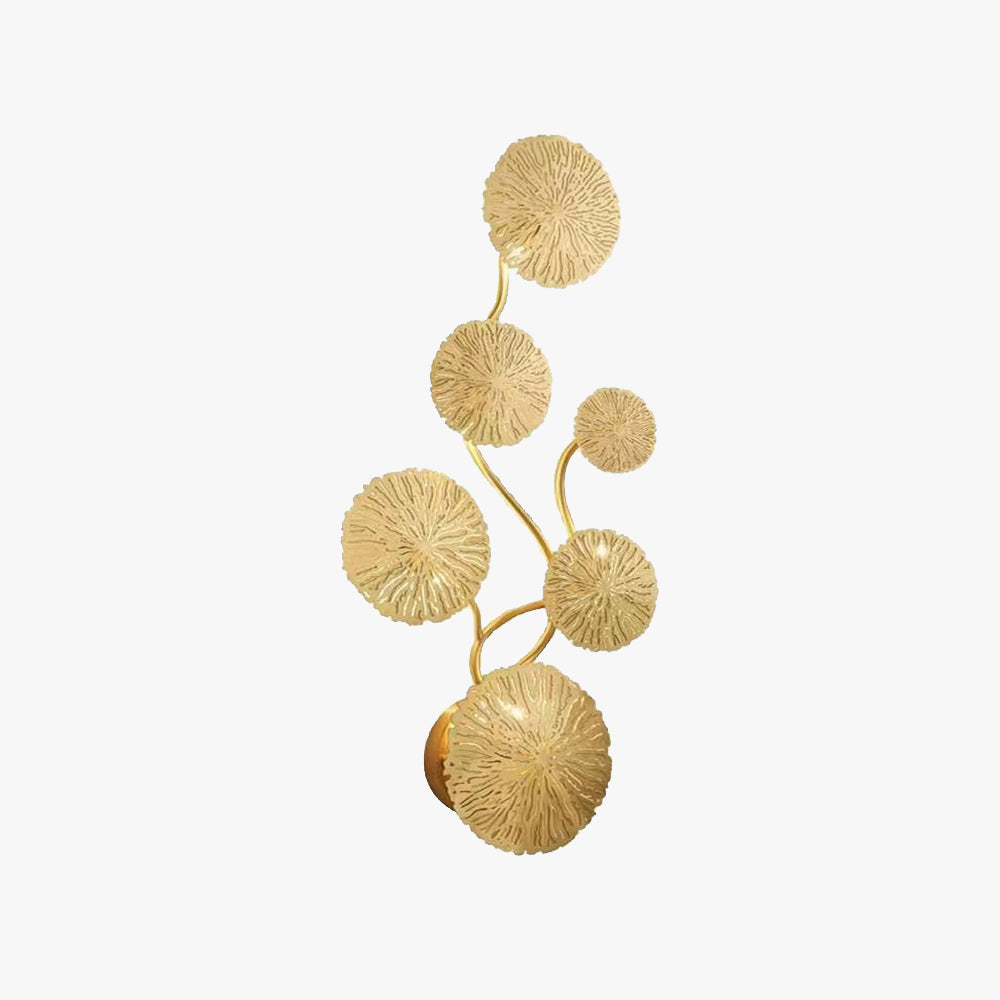Arisha Modern Metal Round Lotus Leaf Wall Lamp, Gold - Neutralighting