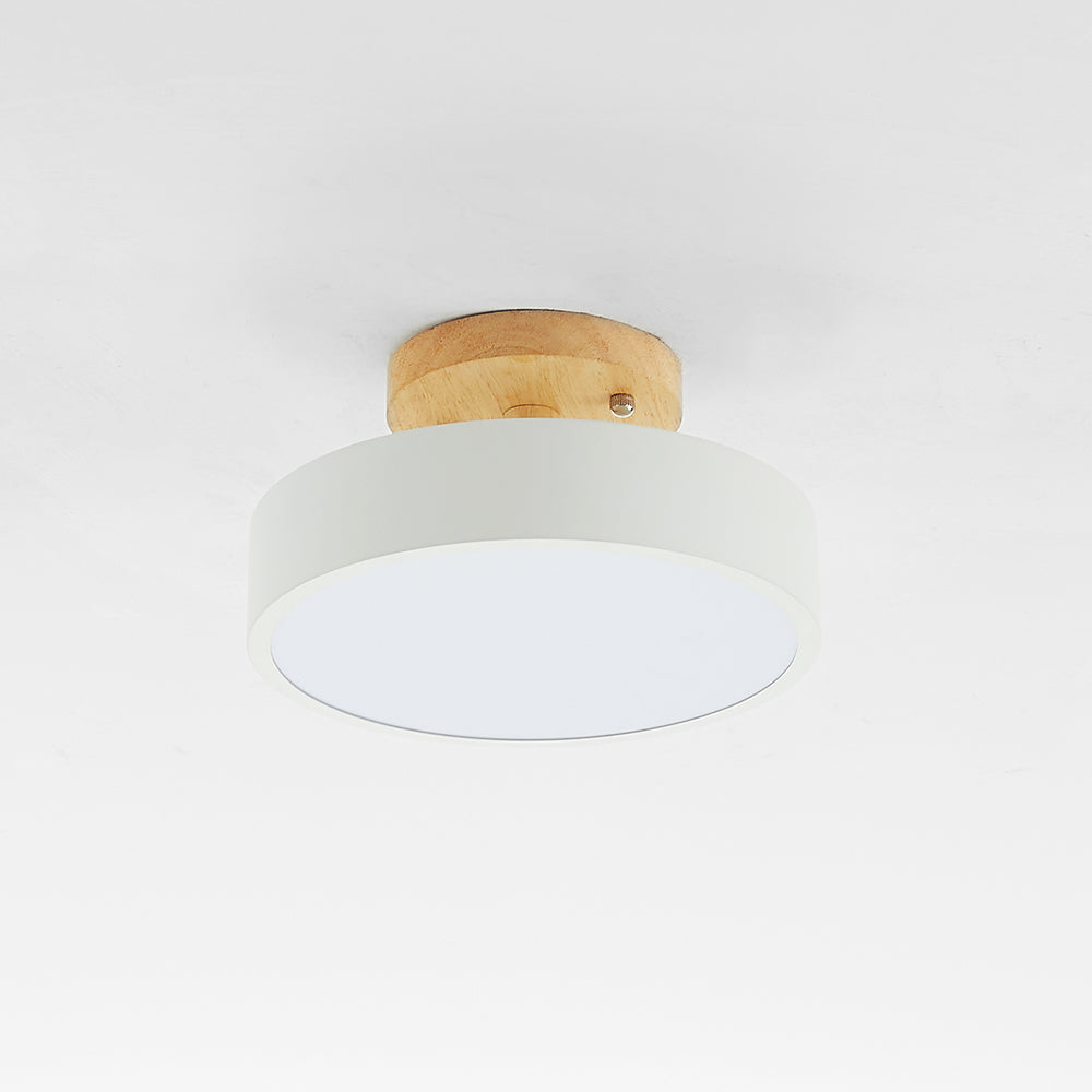Orya Round LED Flush Mount Ceiling Light Modern Wood Colorful - Neutralighting