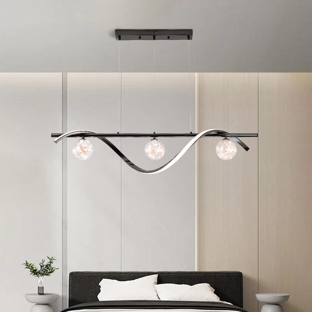 Arisha Graceful Arc with Glass Globes Pendant Light - Neutralighting