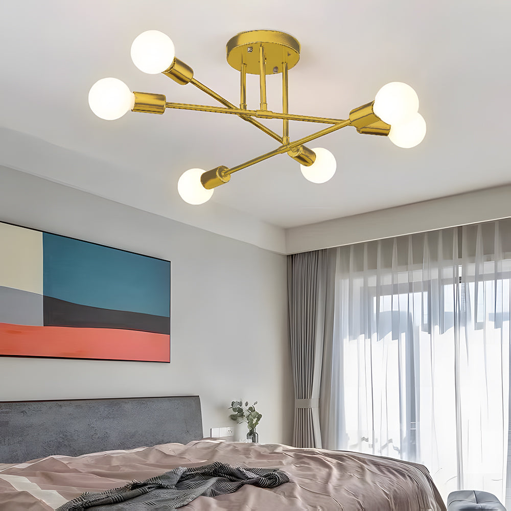 Lindsy Modern Flush Mount Ceiling Light, Gold & Black - Neutralighting