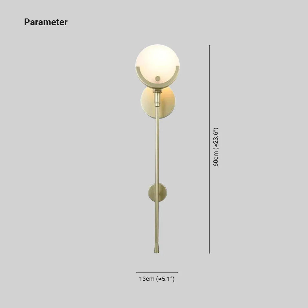 Valentina Modern Ball Metal/Dolomite LED Wall Lamp, Gold - Neutralighting