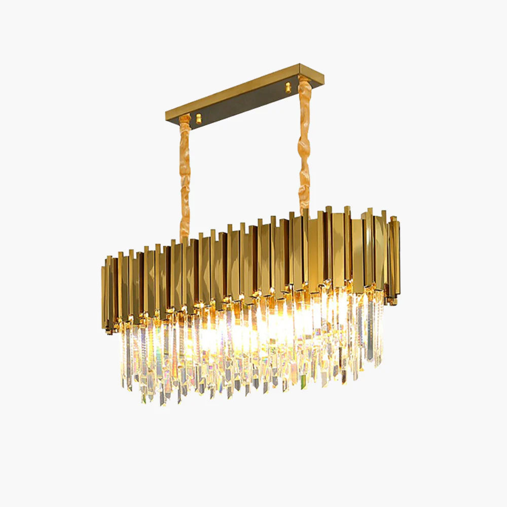 Kristy Nordic Postmodern Luxury Gold Crystal Chandelier for Dining Room & Living Room - Neutralighting