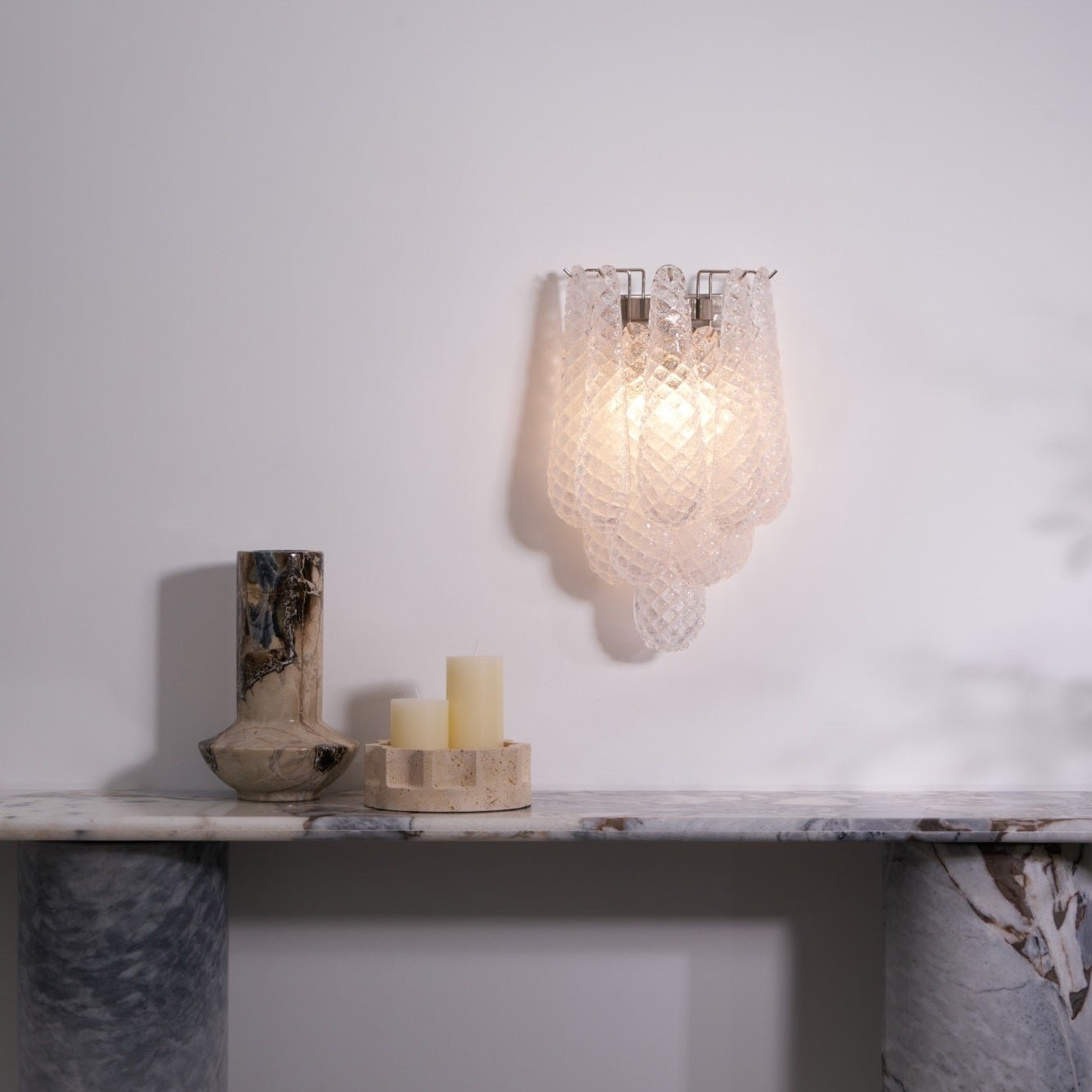 Aurora Wall Lamp Pink Teardrop Glass Floral Artistic - Neutralighting