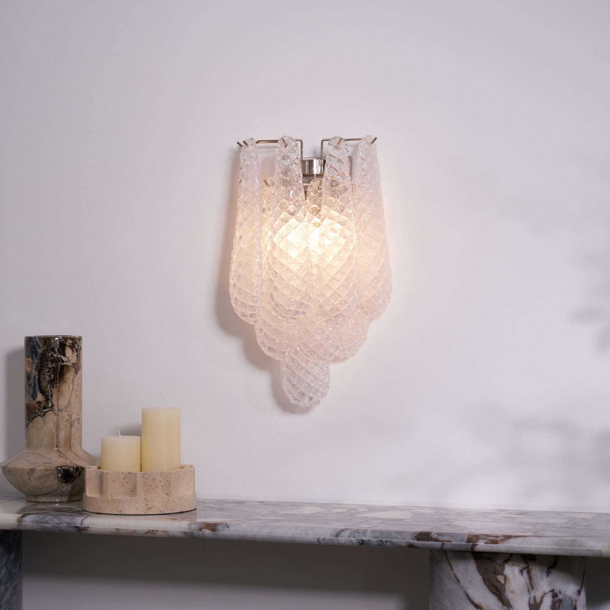 Aurora Wall Lamp Pink Teardrop Glass Floral Artistic - Neutralighting