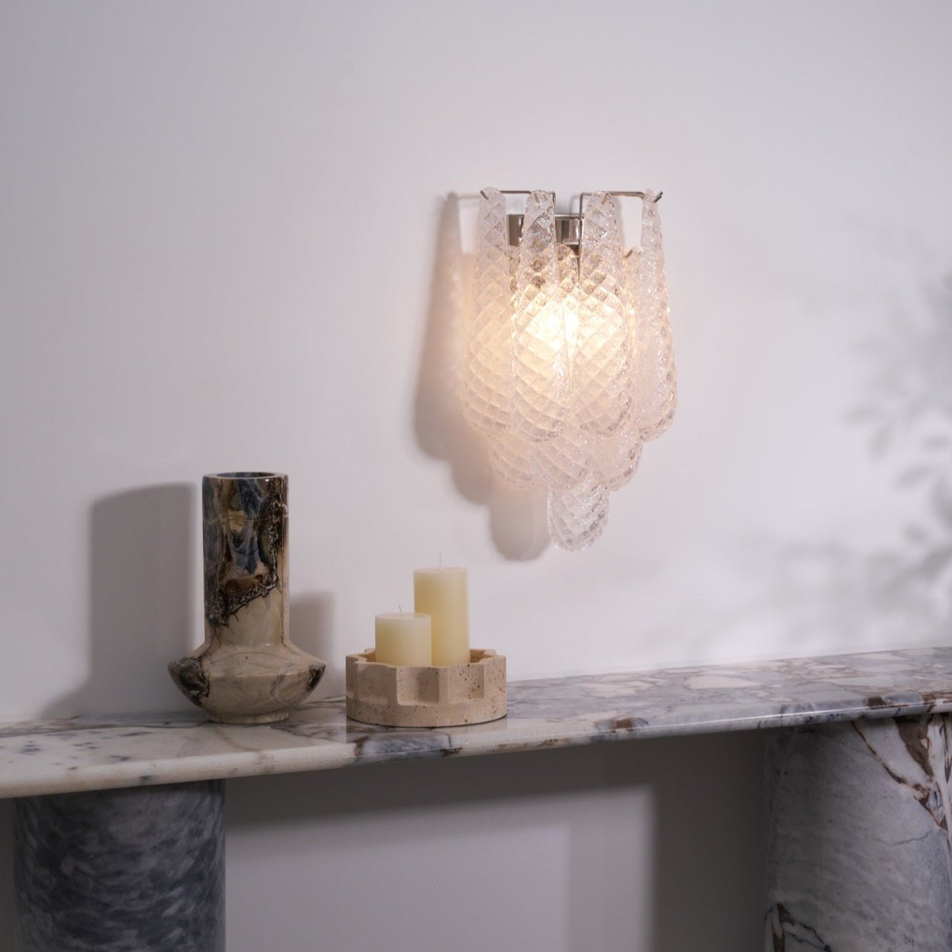 Aurora Wall Lamp Pink Teardrop Glass Floral Artistic - Neutralighting