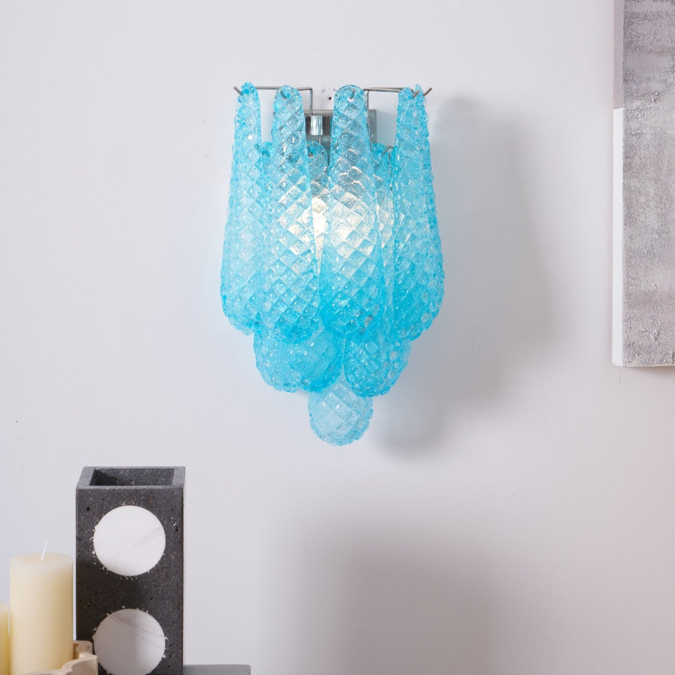 Aurora Wall Lamp Pink Teardrop Glass Floral Artistic - Neutralighting