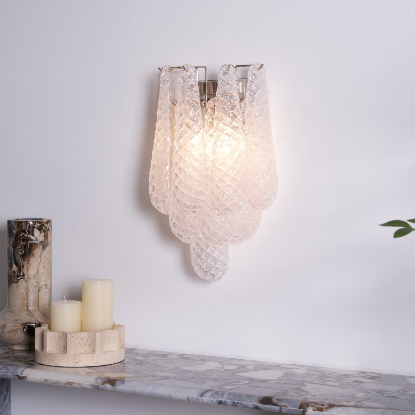 Aurora Wall Lamp Pink Teardrop Glass Floral Artistic - Neutralighting