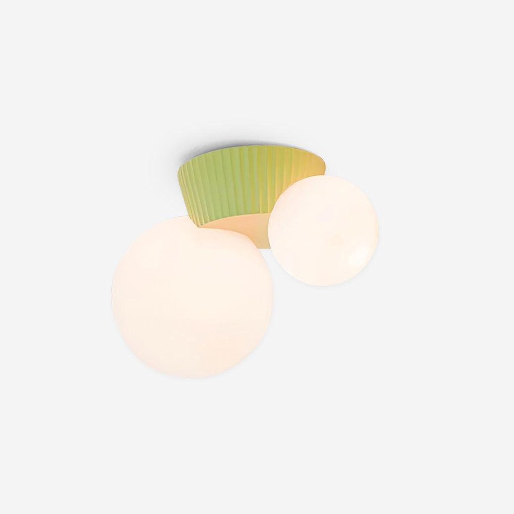 Ceiling Light Playful Asymmetry with Dual Frosted Glass Globes - Neutralighting