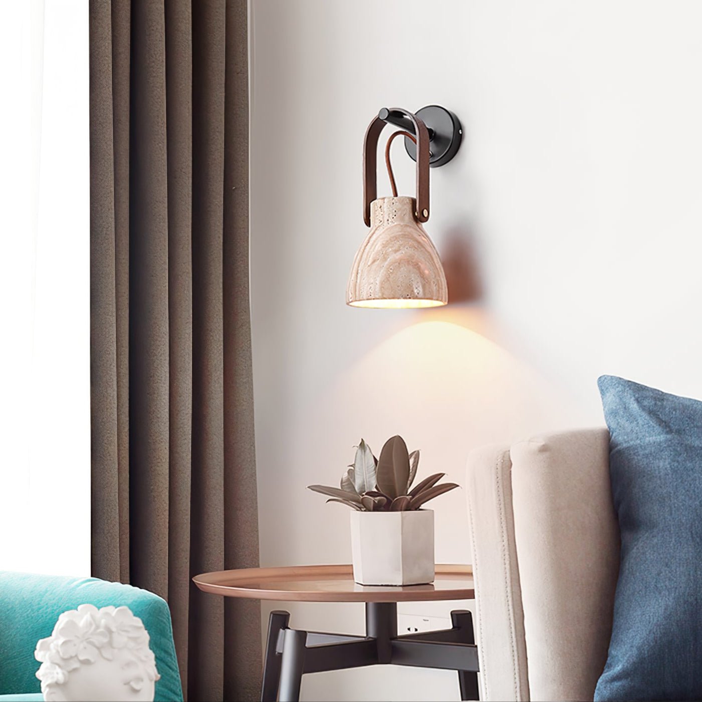 Travertine Lantern Wall Light - Neutralighting