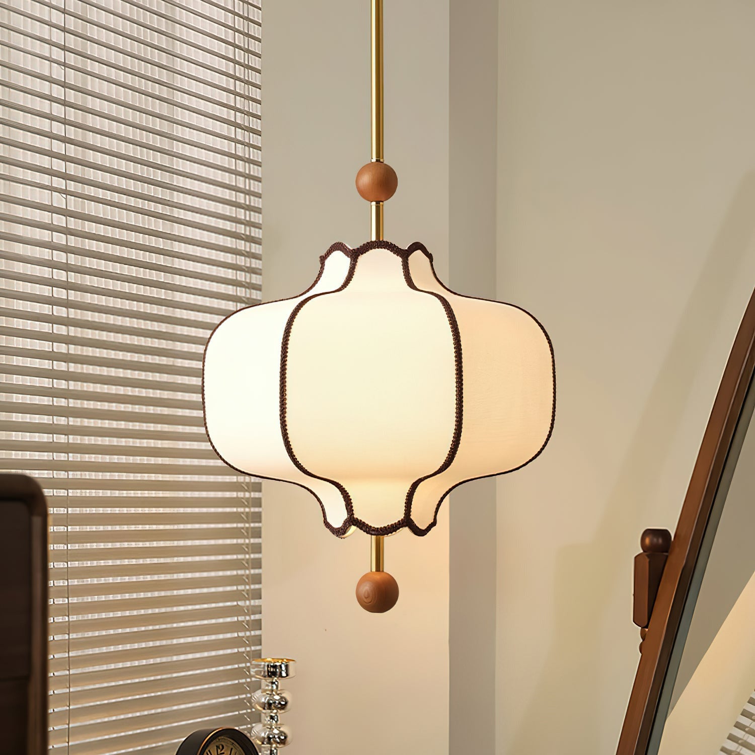 Aura Pendant Light Lantern Fabric - Neutralighting