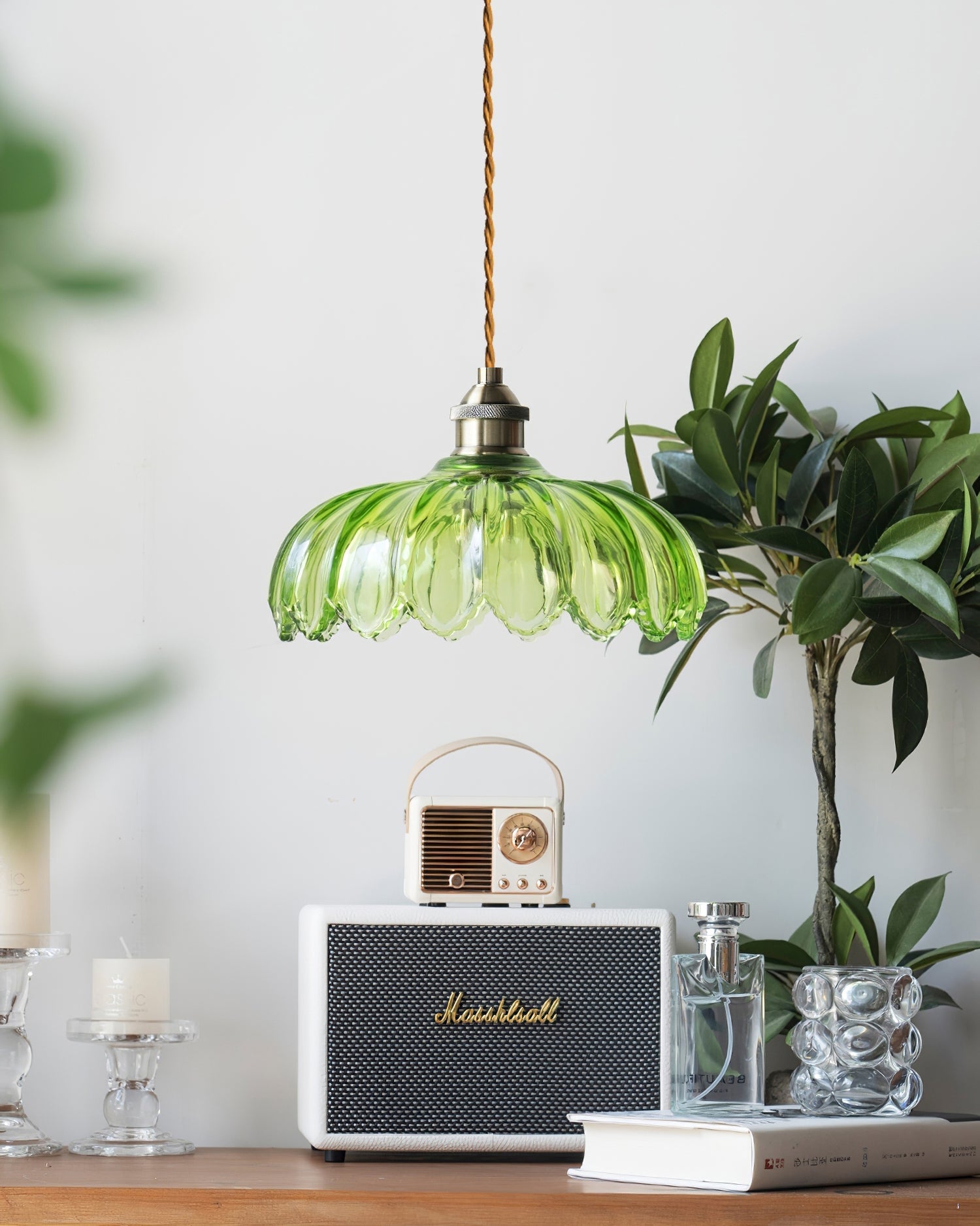 Limea Green Glass Flower Pendant Light - Neutralighting